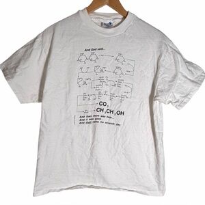 Vintage 1988 Hanes Beefy And God Said Beer Chemistry T-shirt White Large